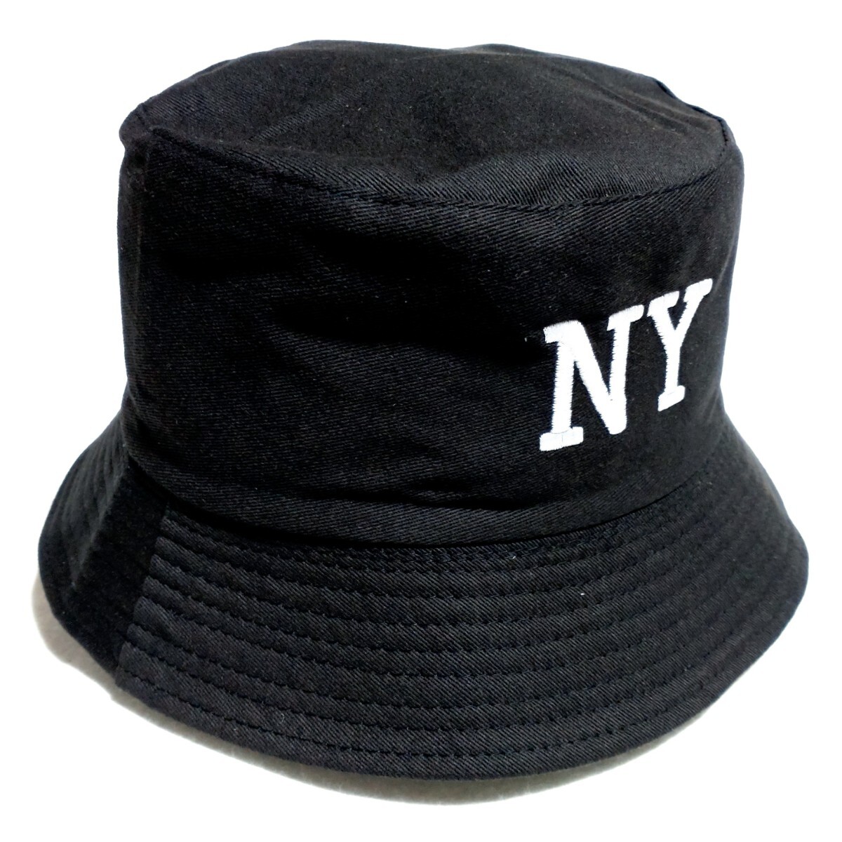 特価/未使用【サイズ=58~60cmフリー】男女兼用/アメカジ/NY刺繍ロゴ/バケットハット/black拍卖
