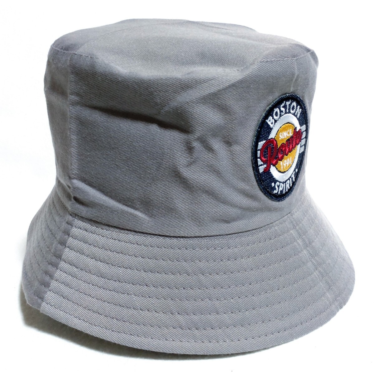 特価/未使用【サイズ=58~60cmフリー】男女兼用/アメカジ/ボストンロゴワッペン/リバーシブル/バケットハット/gray拍卖