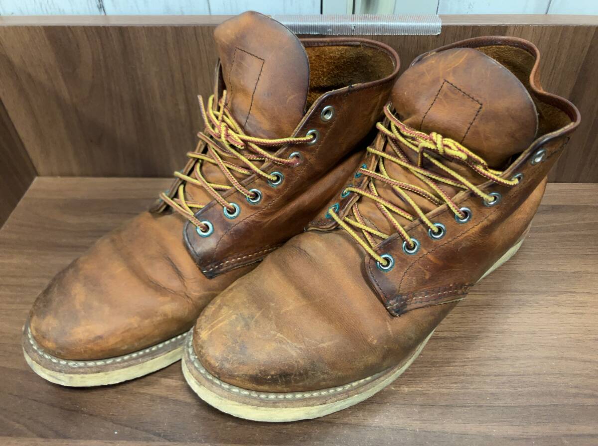 RED WING D 9111 CLASSIC ROUND USA製 ソール減り ワークブーツ ブラウン拍卖