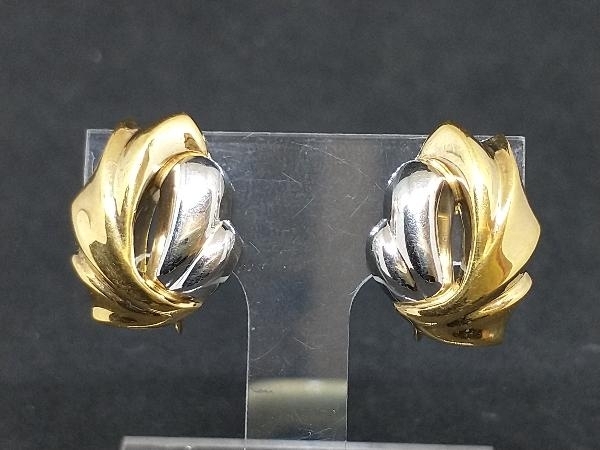 K18 Pt900 コンビ デザインイヤリング 4g ねじ式 ネジ 18K YG 18金 イエローゴールド プラチナ 店舗受取可拍卖