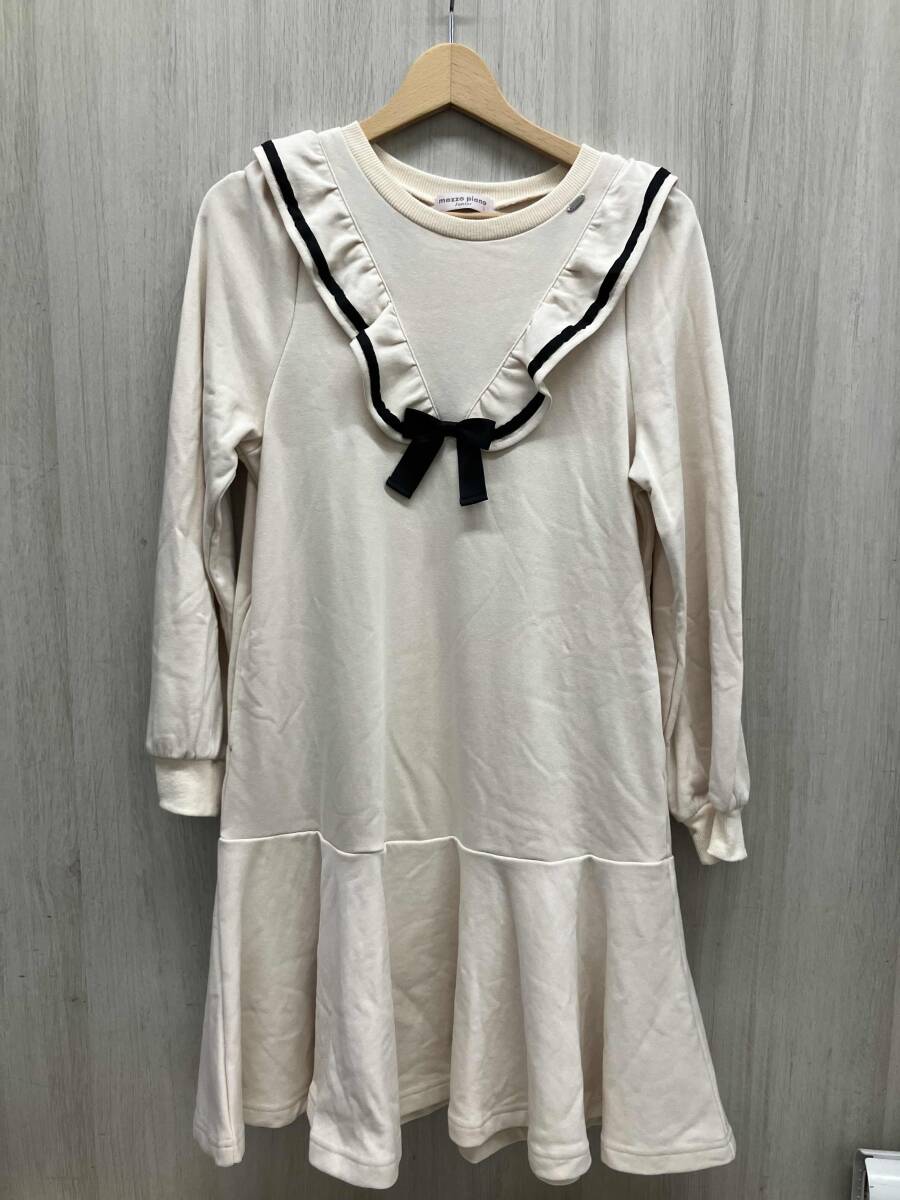 Mezzo Piano メゾピアノ 8124308-139 ワンピ-ス ヨークフリルマーメイドワンピース L(160㎝) ベージュ拍卖