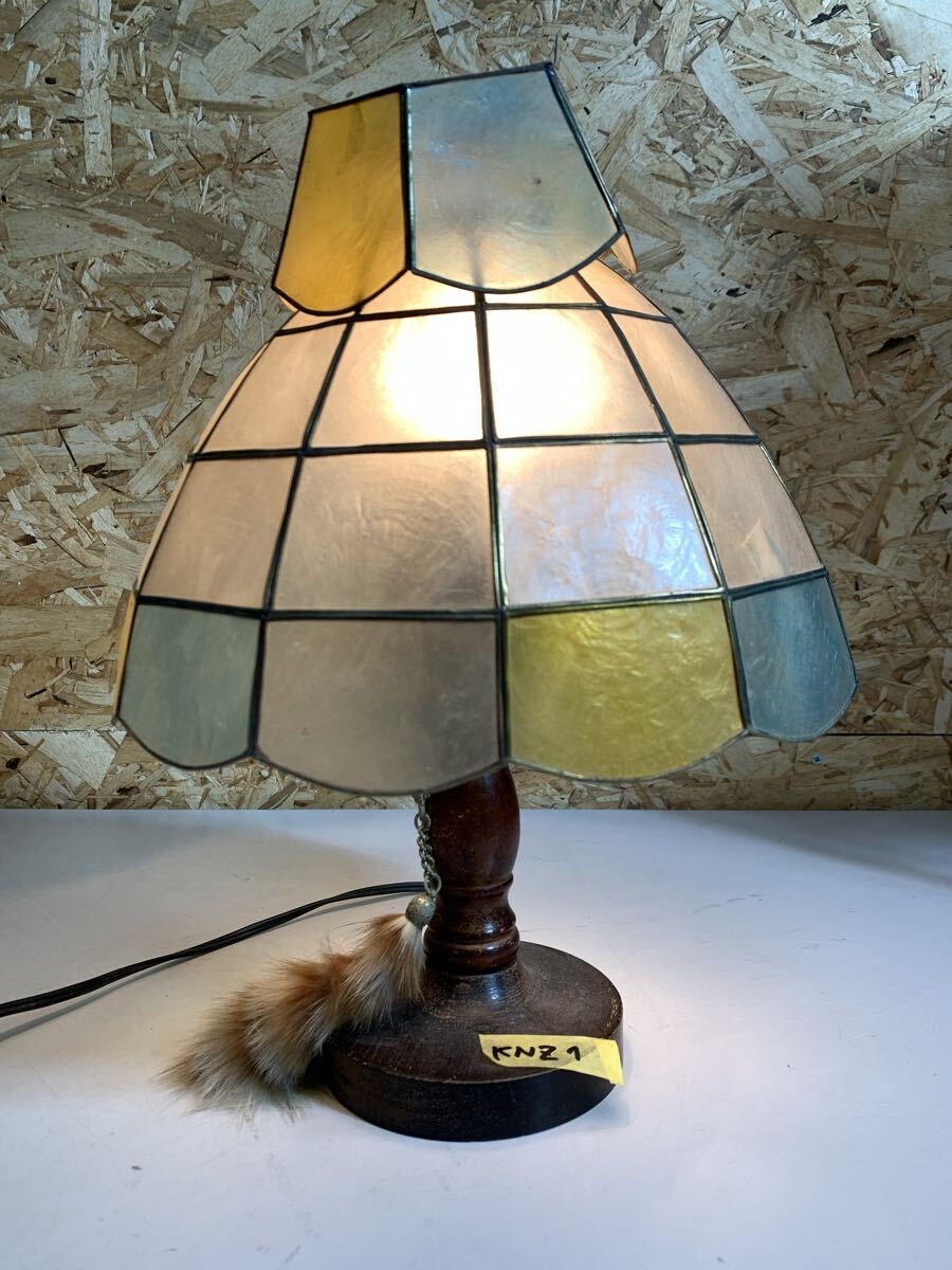 ステンドグラス風 アンティーク テーブルランプ 照明 インテリア レトロ 卓上ランプ 卓上ライト スタンドライト 通電確認済 昭和 KNZ1拍卖