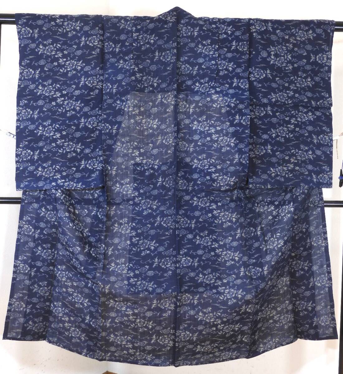 <銀の斧>麻上布・女児用 近江上布着物・袖長い着物・大正~昭和期 アンティーク上布拍卖