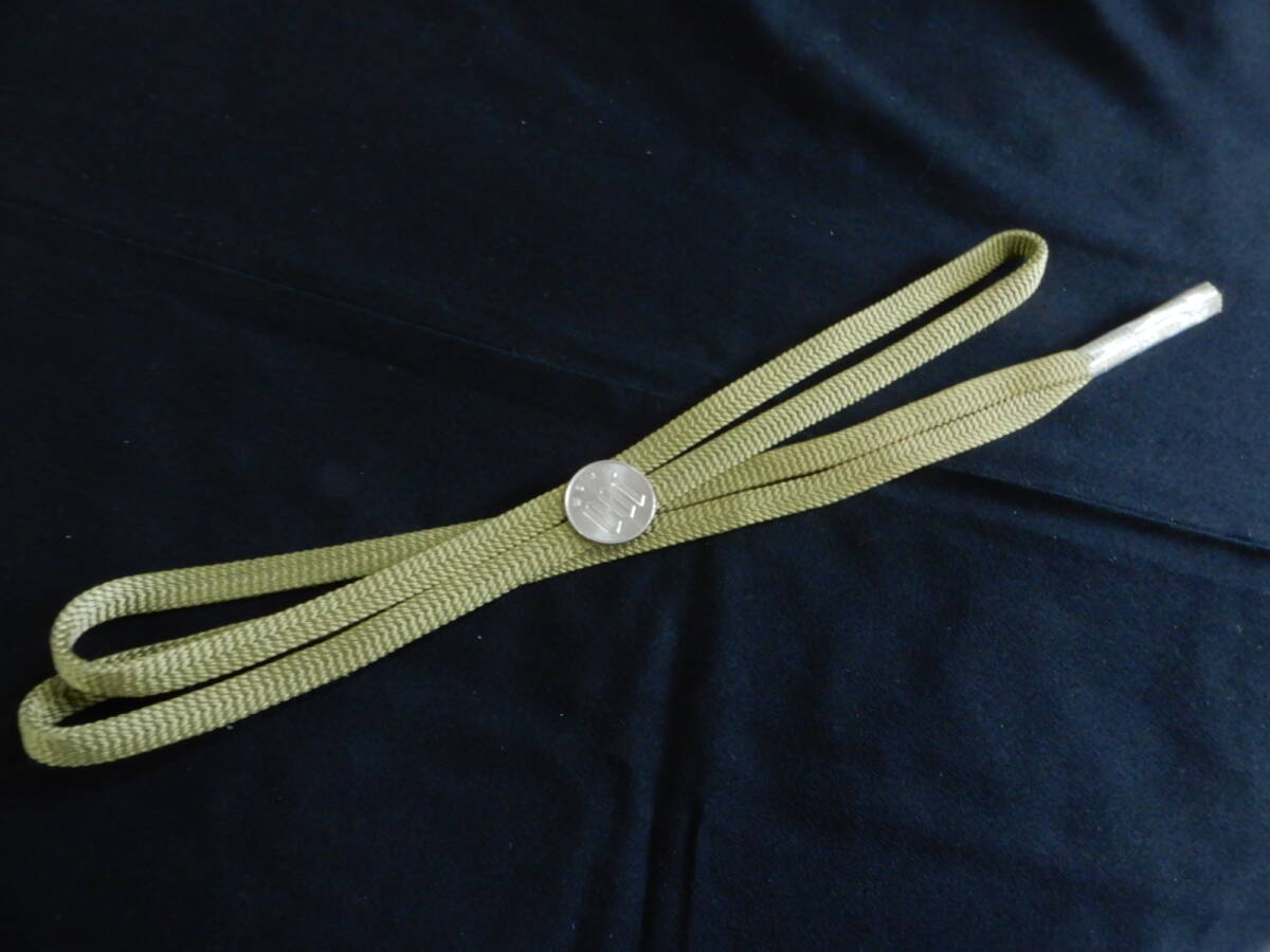 <銀の斧>正絹・帯締め・三分紐・和装小物・和名 麦藁色・黄緑色拍卖