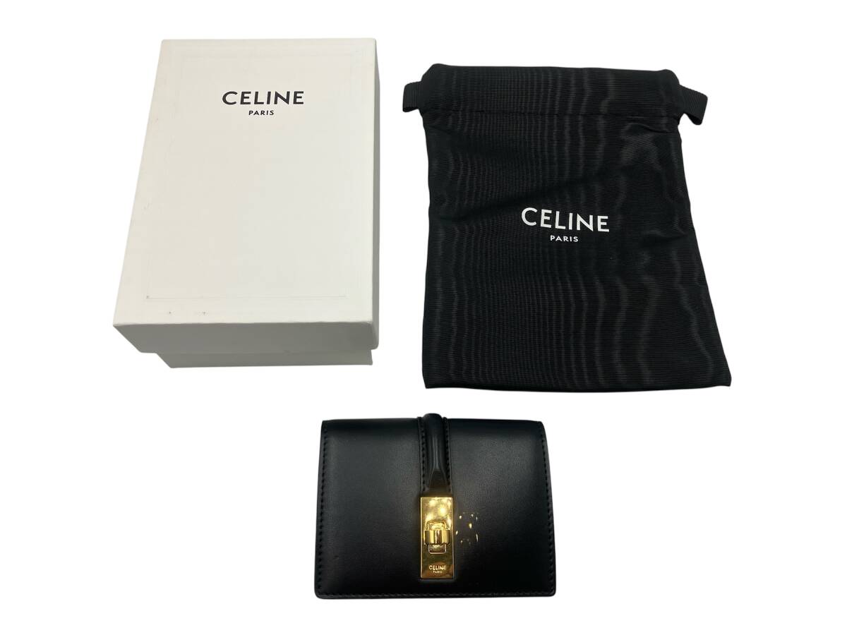 PJ-Osk240 CELINE セリーヌ フラップ付き カードホルダー 16(セーズ)カードケース 名刺入れ拍卖