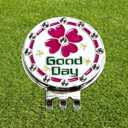 キャップクリップ&マーカー GOOD DAY ピンク マーカー ゴルフ用品 新品 未使用品 拍卖