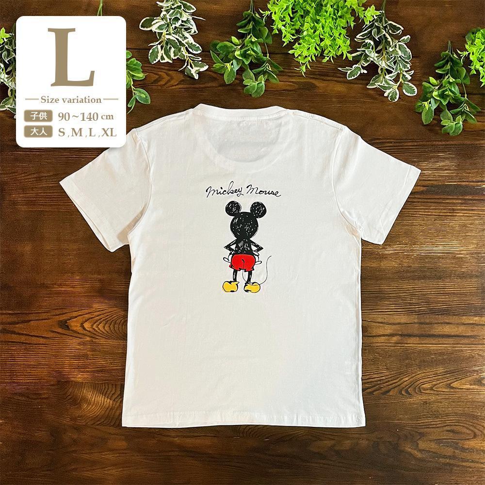 新品未使用 L|ホワイト〔#BMミッキー半袖Tシャツ〕ディズニー 親子 家族 カップル リンクコーデ お揃い ペアルック ハロウィン 子供 大人拍卖