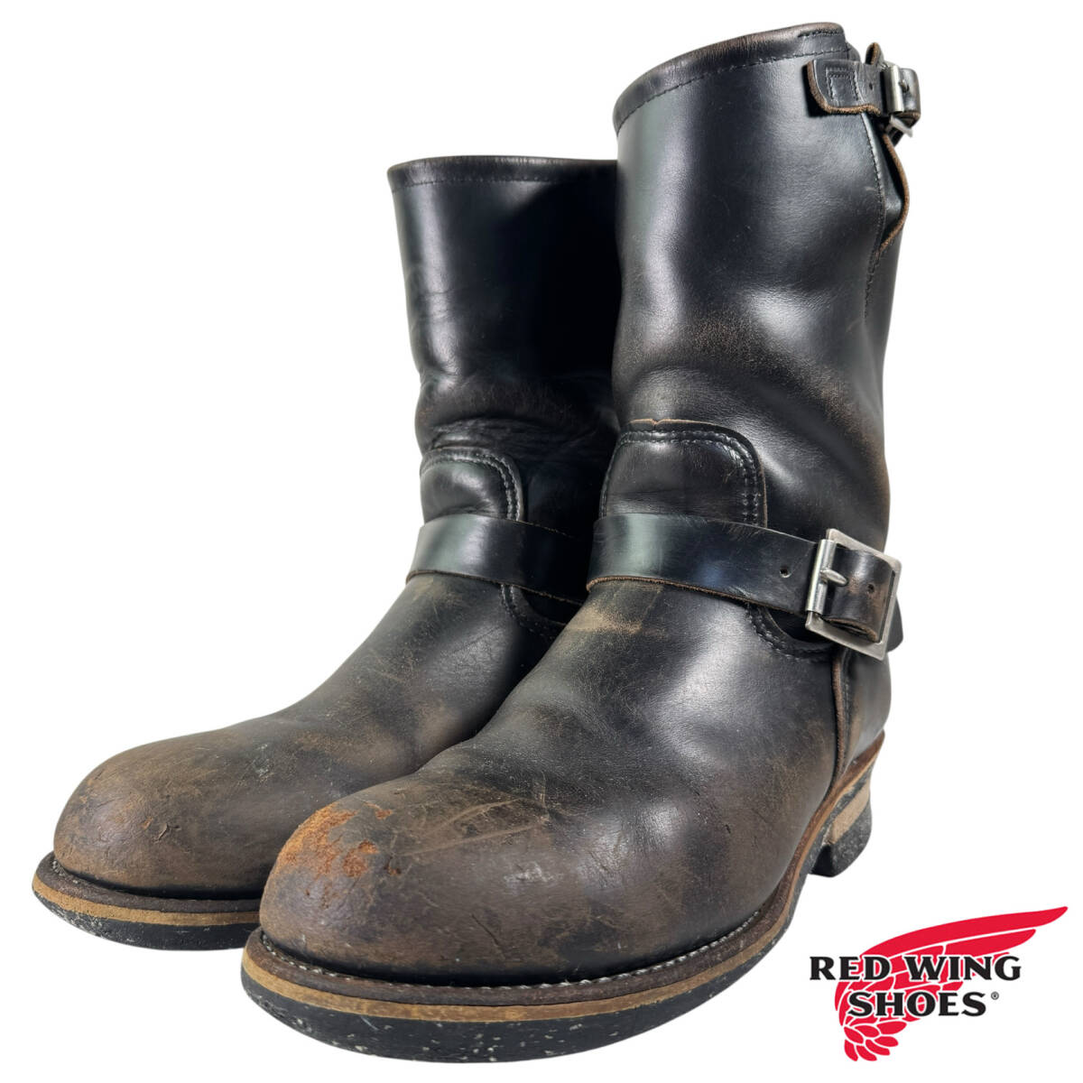 ★清潔★茶芯★レア★PT91プリントタグ★2268★8.5D★エンジニアブーツ★レッドウィング★RED WING★    ★8268 9268 2966 PT83 PT99★拍卖