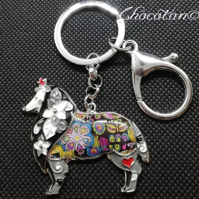 【送料無料】シェルティー 黒 エナメル キーリング 【新品】拍卖