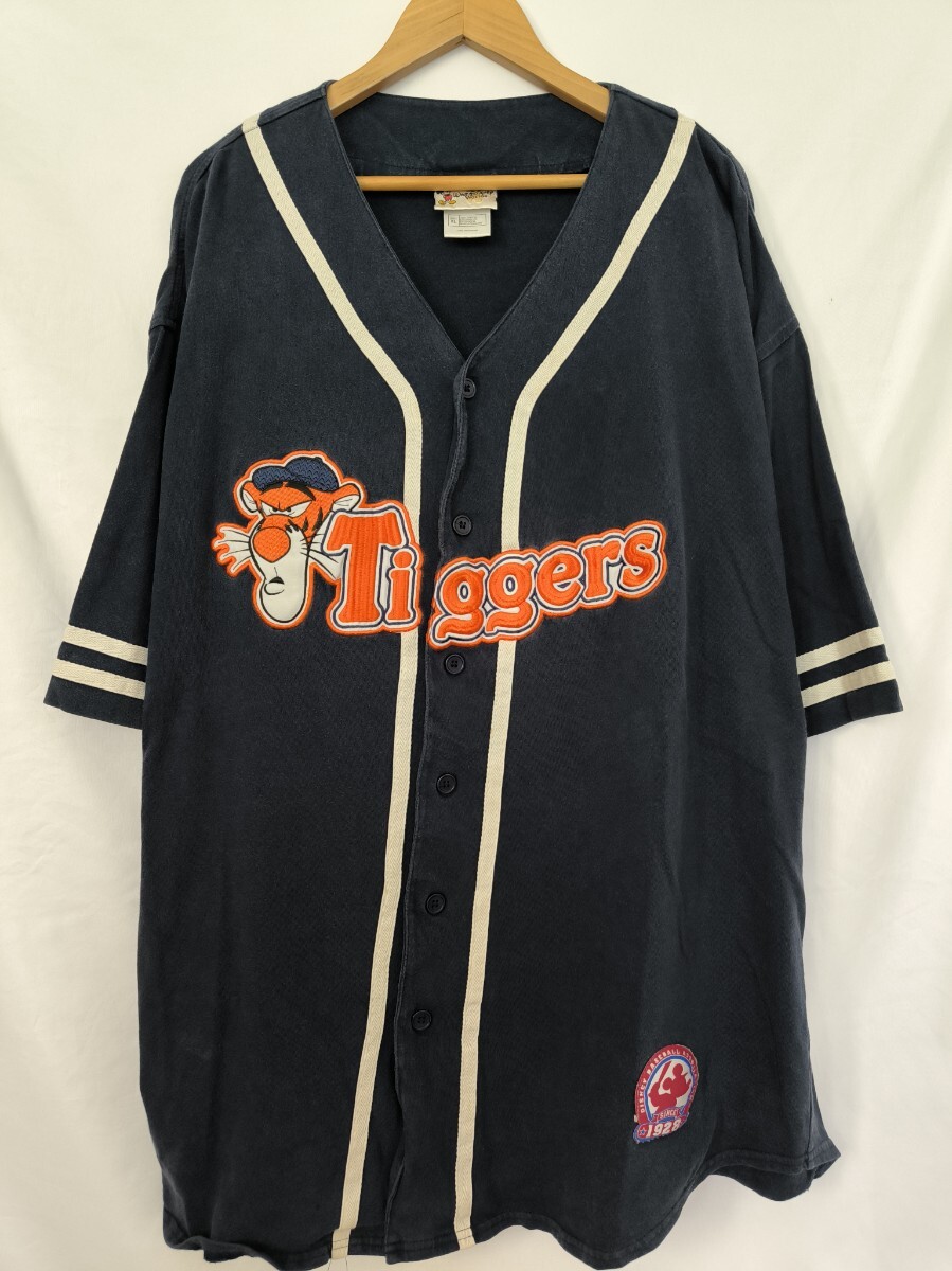 90s 00s Disney VINTAGE ディズニー ヴィンテージ ベースボール ユニフォーム 半袖 シャツ キャラクタ 刺繍 ティガー メンズ XLサイズ 1295拍卖
