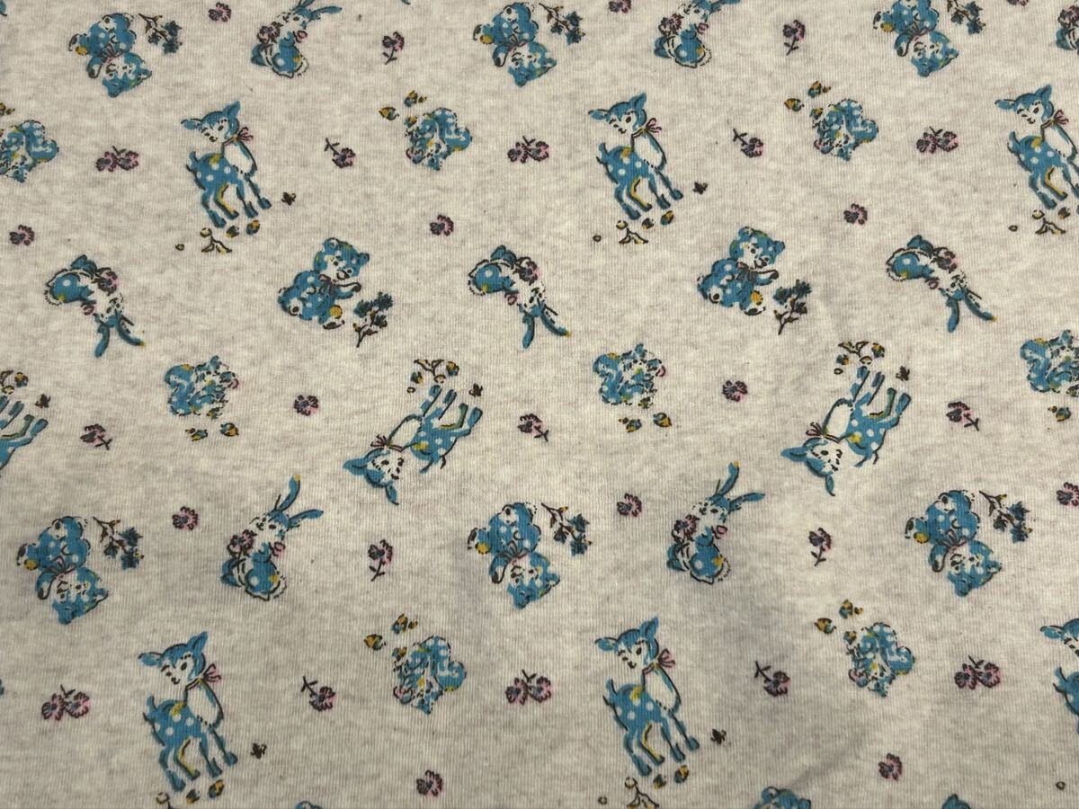 《レトロアニマル柄 ブルー》 ビンテージ(検索)ヴィンテージ30's 復刻版 うさぎ くま バンビ拍卖