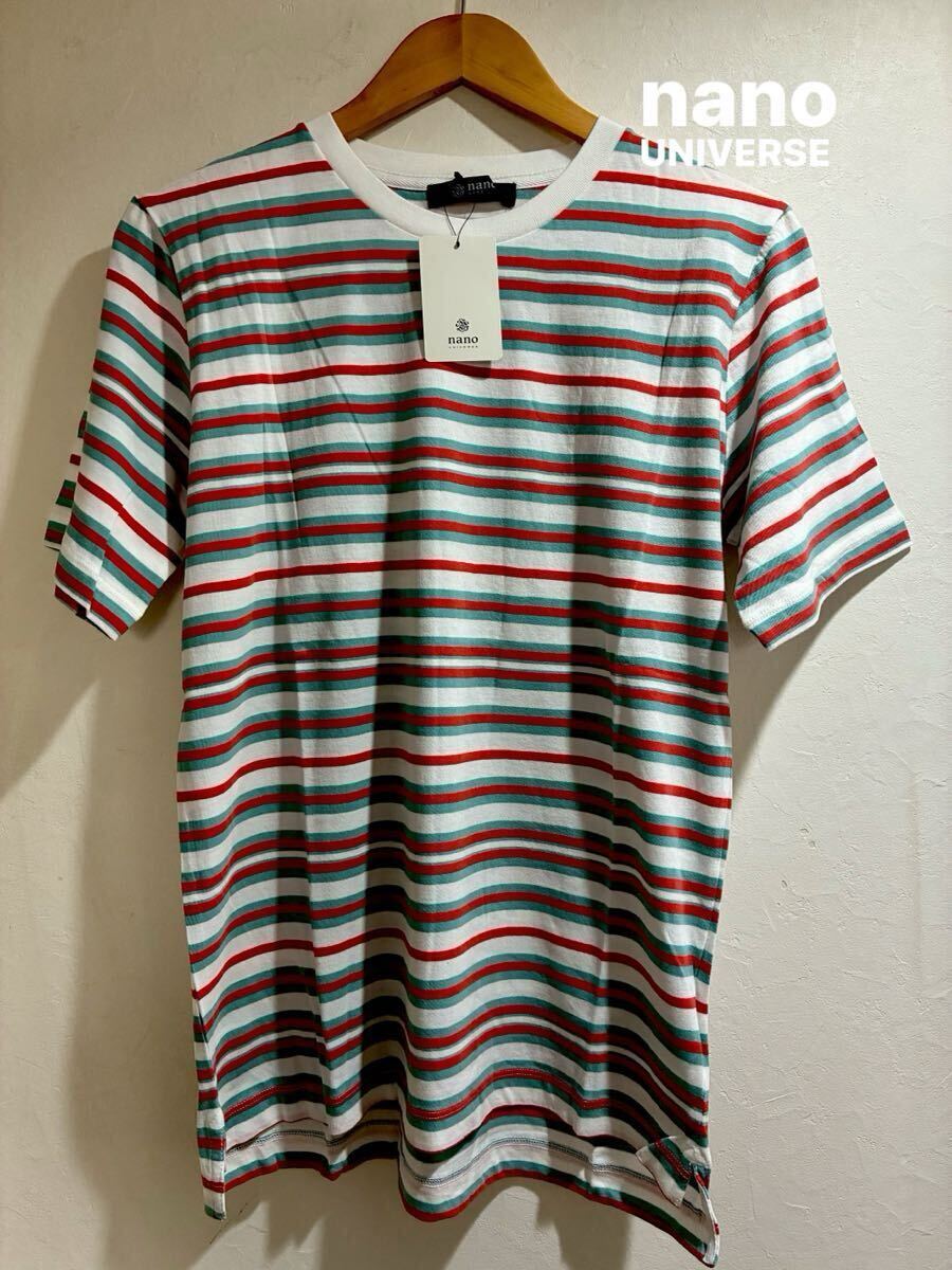 M【新品】NANO UNIVERSE メンズ マルチボーダーTシャツ 半袖 ナノユニバース ボーダー Tシャツ カジュアル トップス 春夏 拍卖