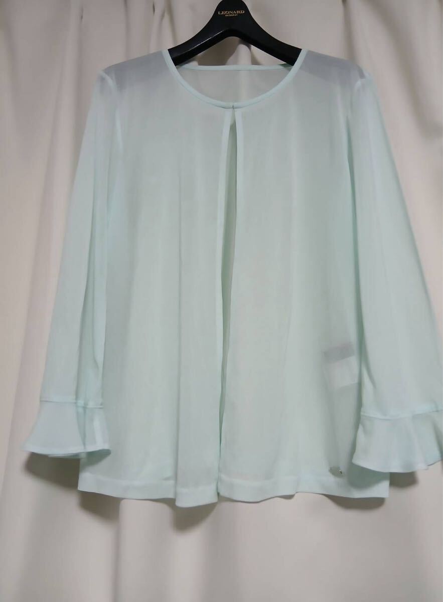 レオナール シースルー カーディガン ミント Lサイズ拍卖