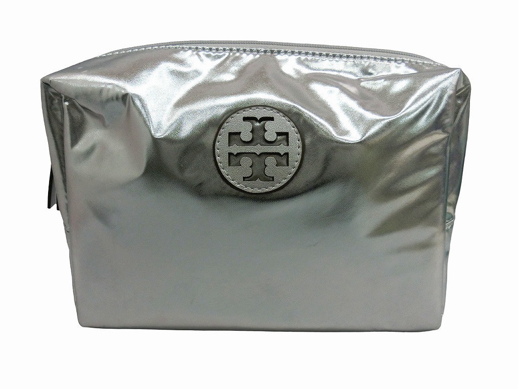 トリーバーチ TORY BURCH NYLON METALLIC COSMETIC CASE シルバー 149894拍卖