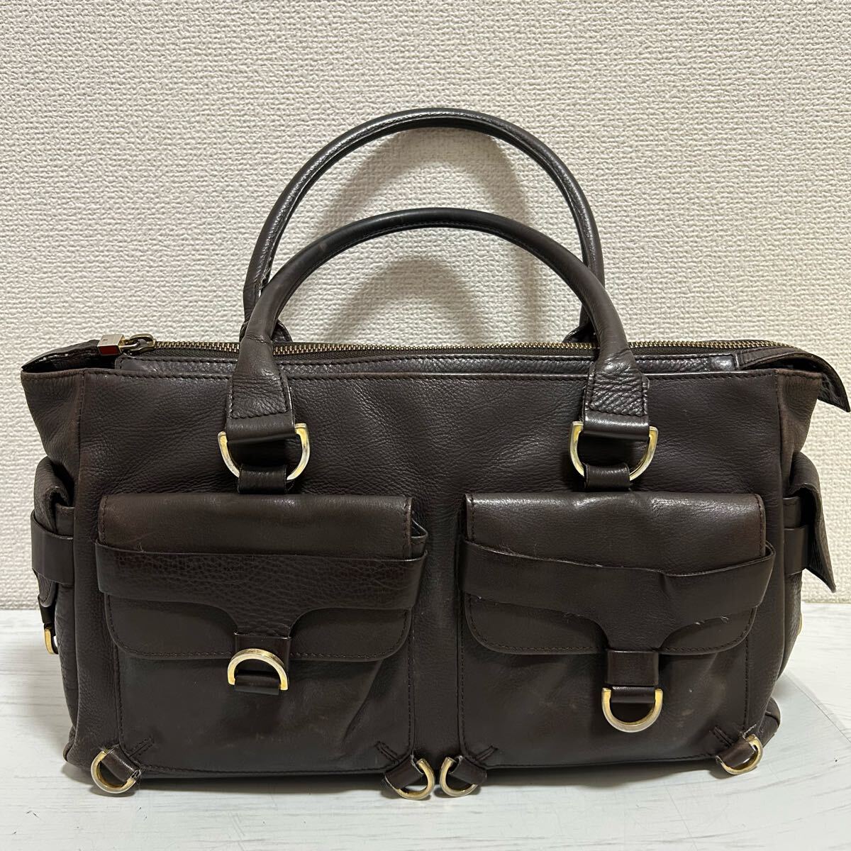 BRUNO MAGLI ブルーノマリ レディース メンズ トートバッグ ミニボストンバッグ ハンドバッグ 本革 レザー 茶色 ブラウン 大容量 ブランド拍卖