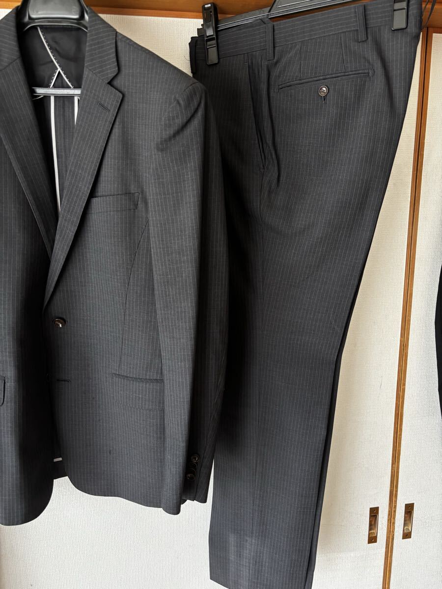 中古 おススメ オシャレ YA6 PERSON'S FOR MENパーソンズフォーメン スーツ セットアップ ダークグレー ノータック シングルスーツ拍卖