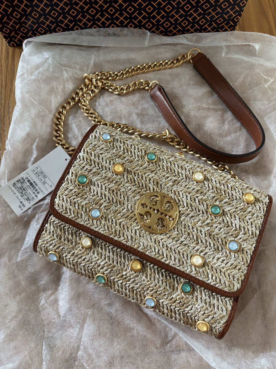 トリーバーチ☆新品☆タグ付☆カゴバック ショルダーバック ウォレットバック ストローバック 定85800円 レディース拍卖