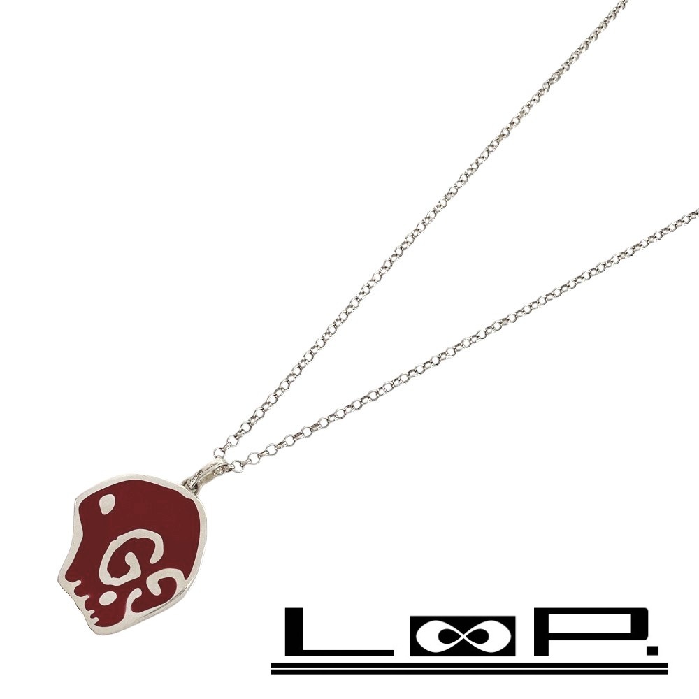 ■美品■ グッチ ゴースト スカル ネックレス アクセサリー GG シルバー レッド SV 925 459381 【401787】5拍卖