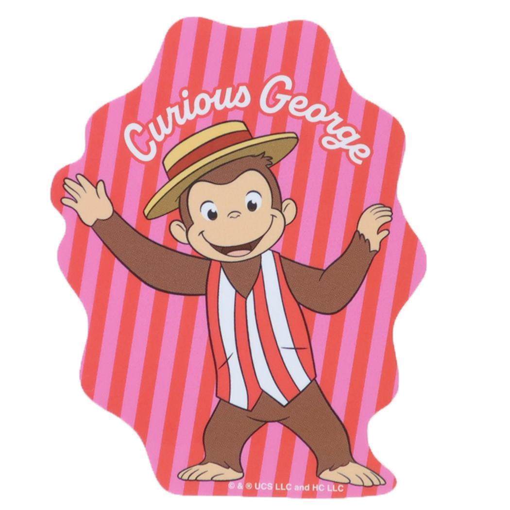 おさるのジョージ グッズ ダイカットシール 絵本キャラクター キャラクターステッカー ストライプ拍卖
