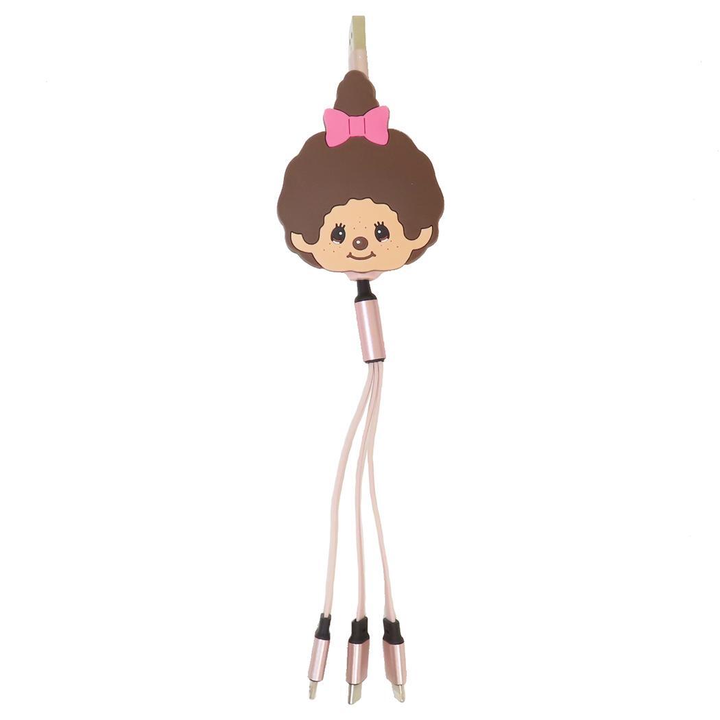 モンチッチ 充電コード リール式マルチ充電ケーブル モンチッチチャン 多機種対応 キャラクター グッズ拍卖