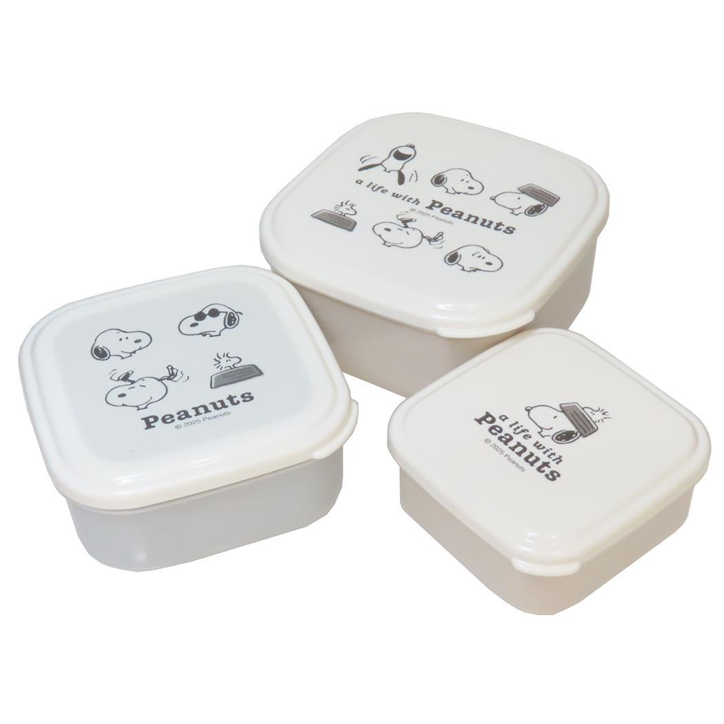 スヌーピー お弁当箱 入れ子ランチボックス 3個入り A LIFE WITH PEANUTS ピーナッツ カミオジャパン 新学期準拍卖