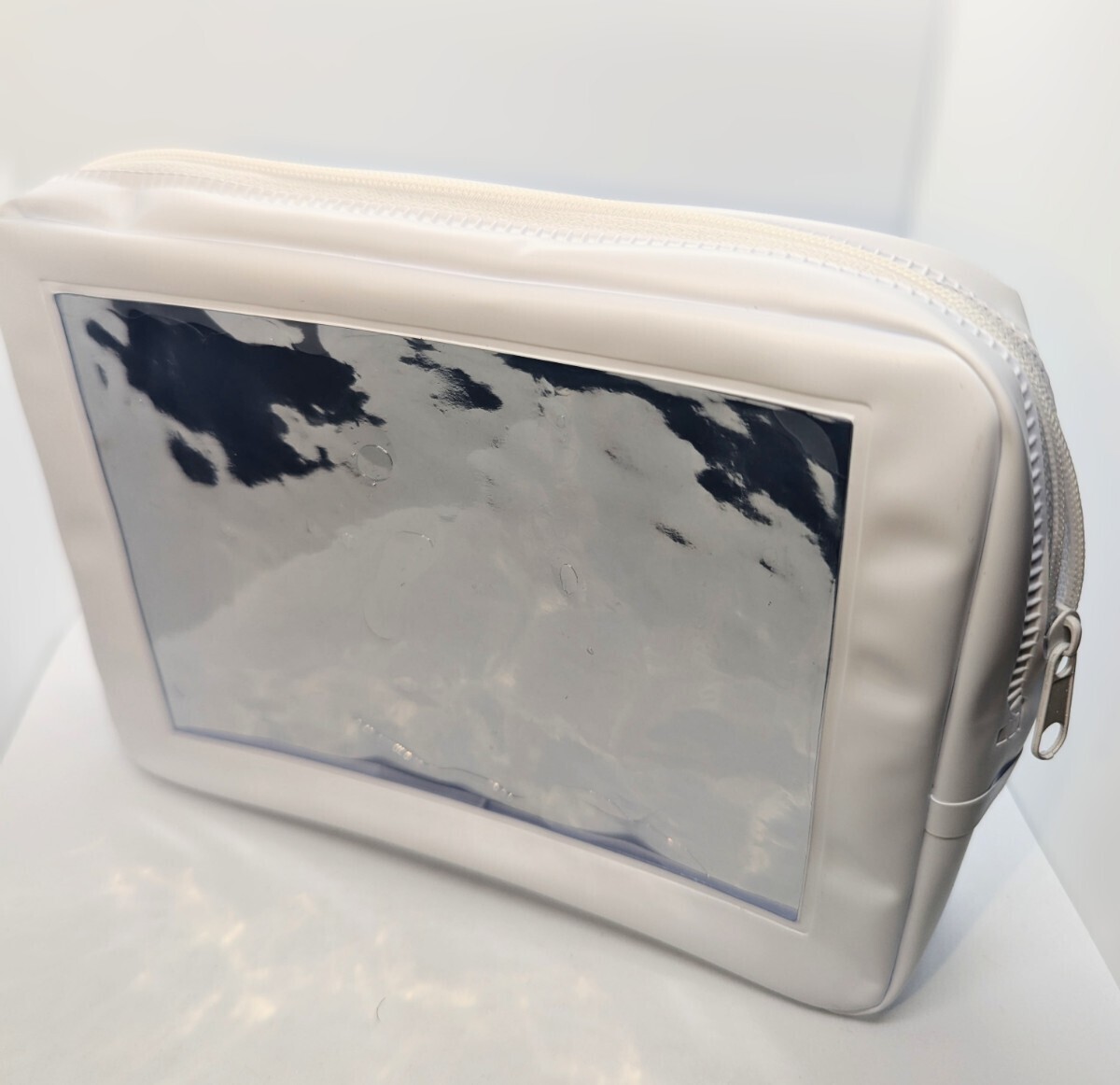 ★【隠しカメラ用】マジックミラー付きポーチ 目立たず設置可能 防犯・調査・研究用 ホワイト セカンドバッグ.拍卖