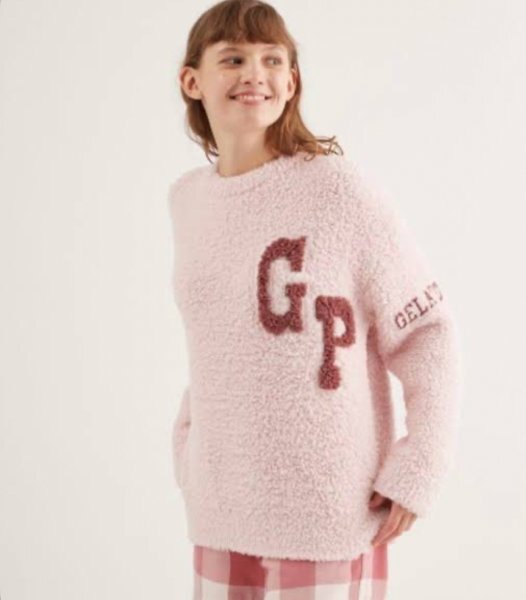 H679 gelato pique ジェラートピケ ジェラピケ リサイクル ジェラート ロゴ プルオーバー ルームウェア レディース ピンク系 サイズ F拍卖