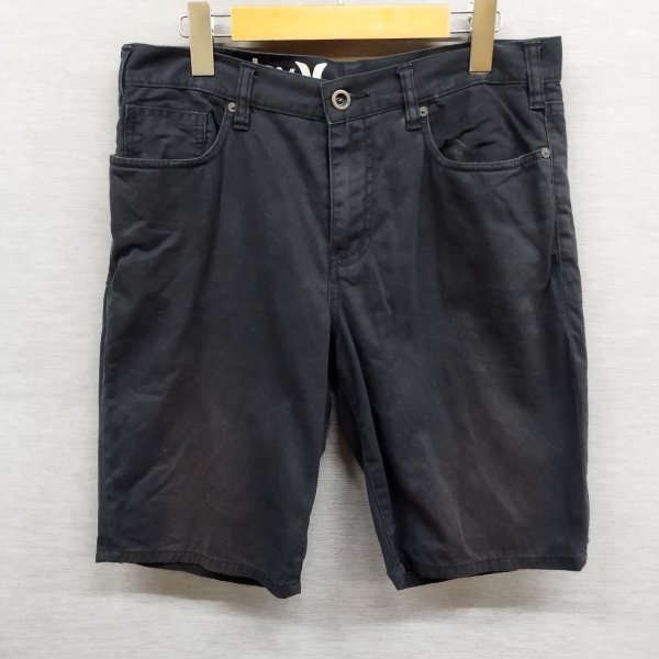 H700 Hurley ハーレー ハーフ パンツ コットン100%スポーツ カジュアル ポケット メンズ ブラック系 サイズ 30 サーフ スケーター拍卖