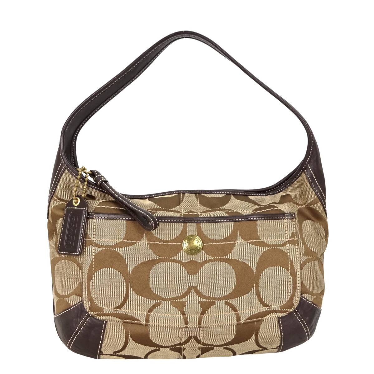 本物■コーチ■エルゴ シグネチャー ホーボー/ベージュ/ブラウン/ショルダーバッグ/ハンドバッグ/843852拍卖