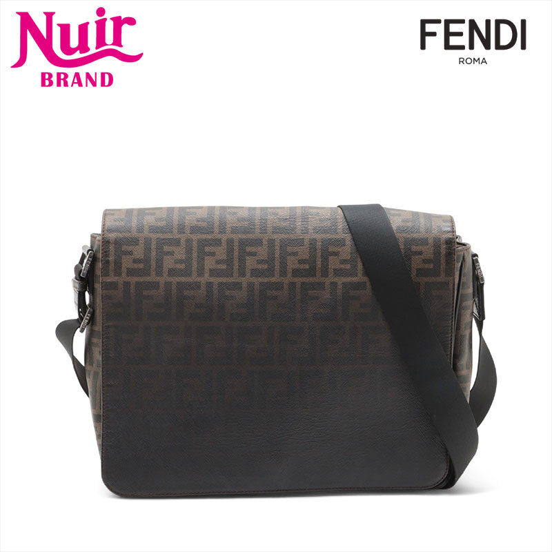 フェンディ FENDI ショルダーバッグ ズッカ PVC メッセンジャーバッグ ブラウン拍卖