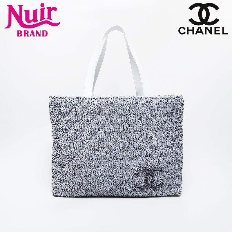 シャネル CHANEL トートバッグ クルーズコレクション パイル ビーチバッグ ホワイト拍卖