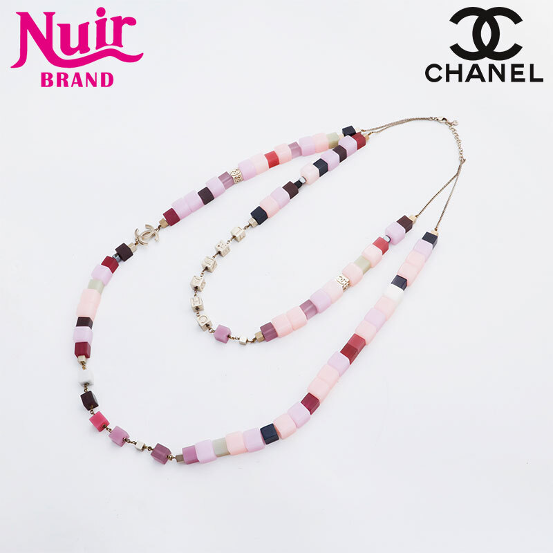 シャネル CHANEL ネックレス 09C 2009年 ココマーク キューブ 2連 マルチカラー拍卖