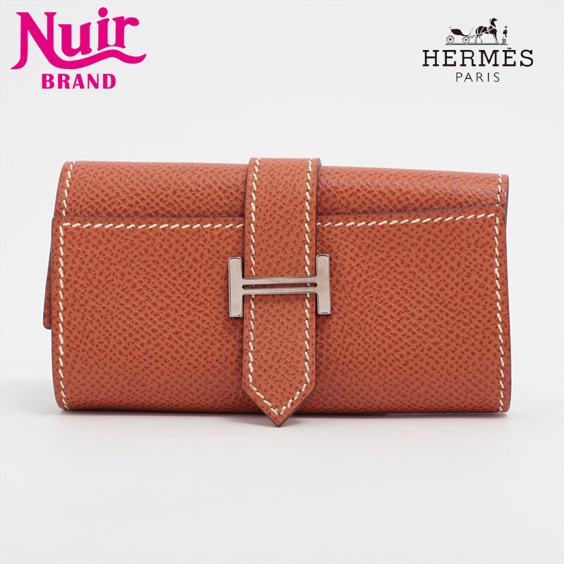 エルメス HERMES キーケース ベアン コンスタンス ヴォーエプソンxメタル □J刻印 2006年 ブラウン拍卖