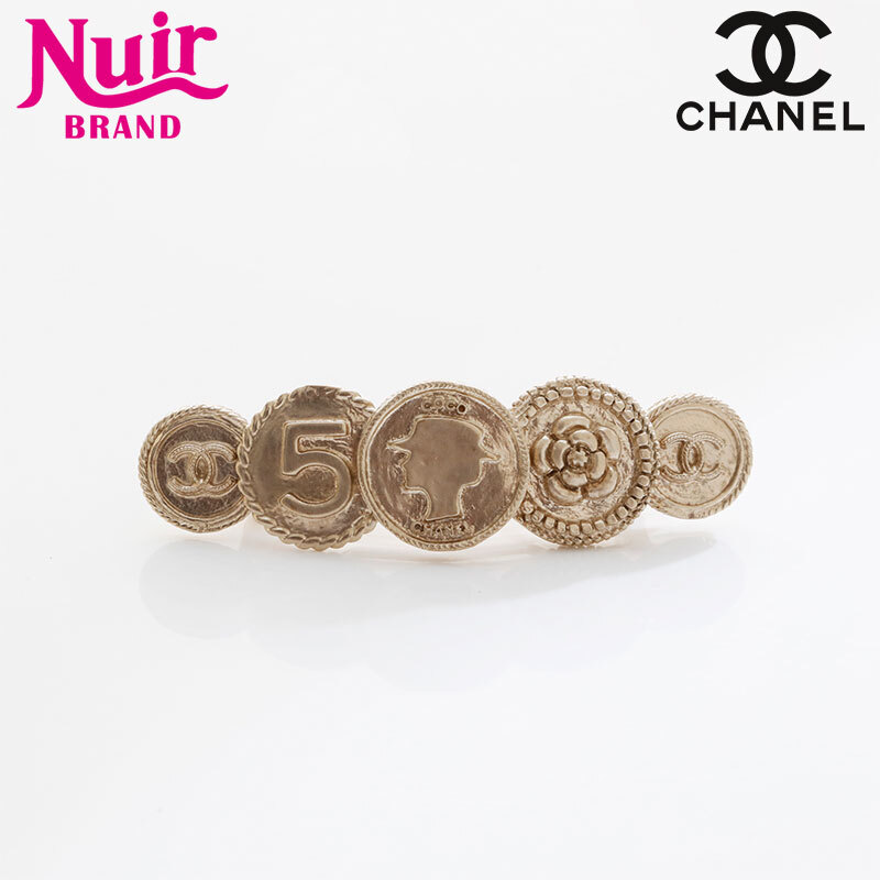 シャネル CHANEL ヘアアクセサリー B14P 2014 カメリア コイン バレッタ ゴールド拍卖