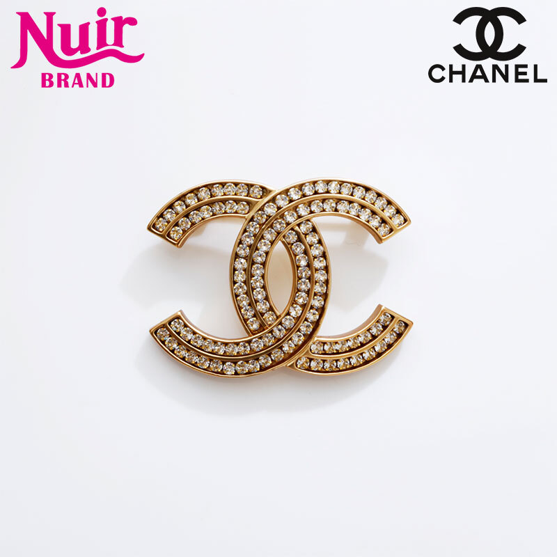 シャネル CHANEL ブローチ A21C ココマーク ラインストーン 2021年 ゴールド拍卖