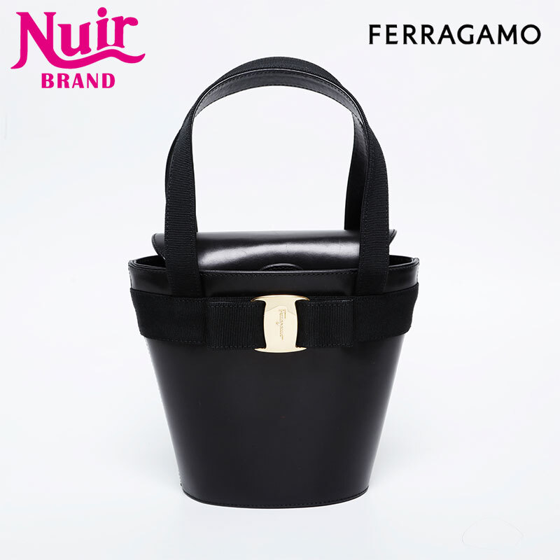 サルヴァトーレフェラガモ Salvatore Ferragamo ハンドバッグ ヴァラ レザー ブラック拍卖