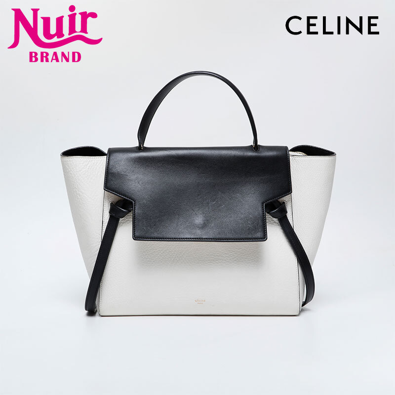 セリーヌ CELINE ハンドバッグ レザー 2way ベルトバッグ ホワイト拍卖