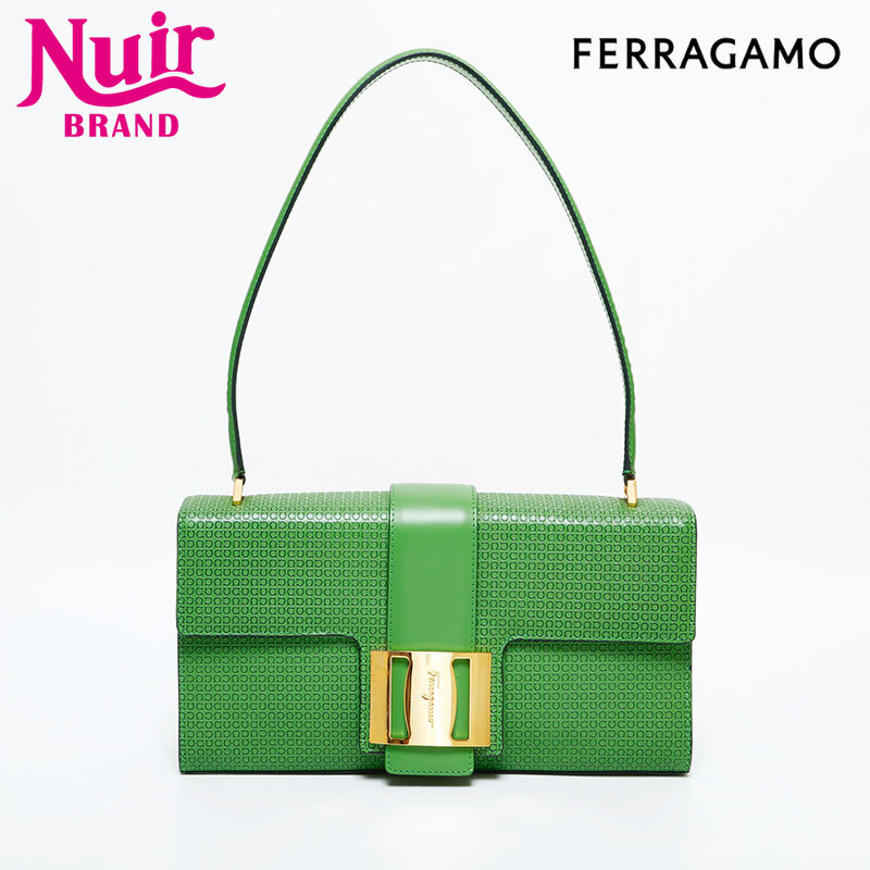 サルヴァトーレフェラガモ Salvatore Ferragamo ショルダーバッグ ヴァラ ガンチーニ ワンショルダー レザー グリーン拍卖