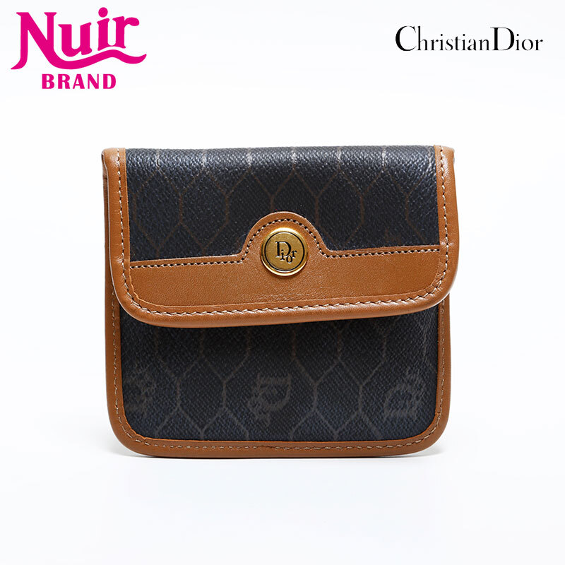 クリスチャンディオール Christian Dior コインケース PVC ハニカム 柄 ブラック拍卖