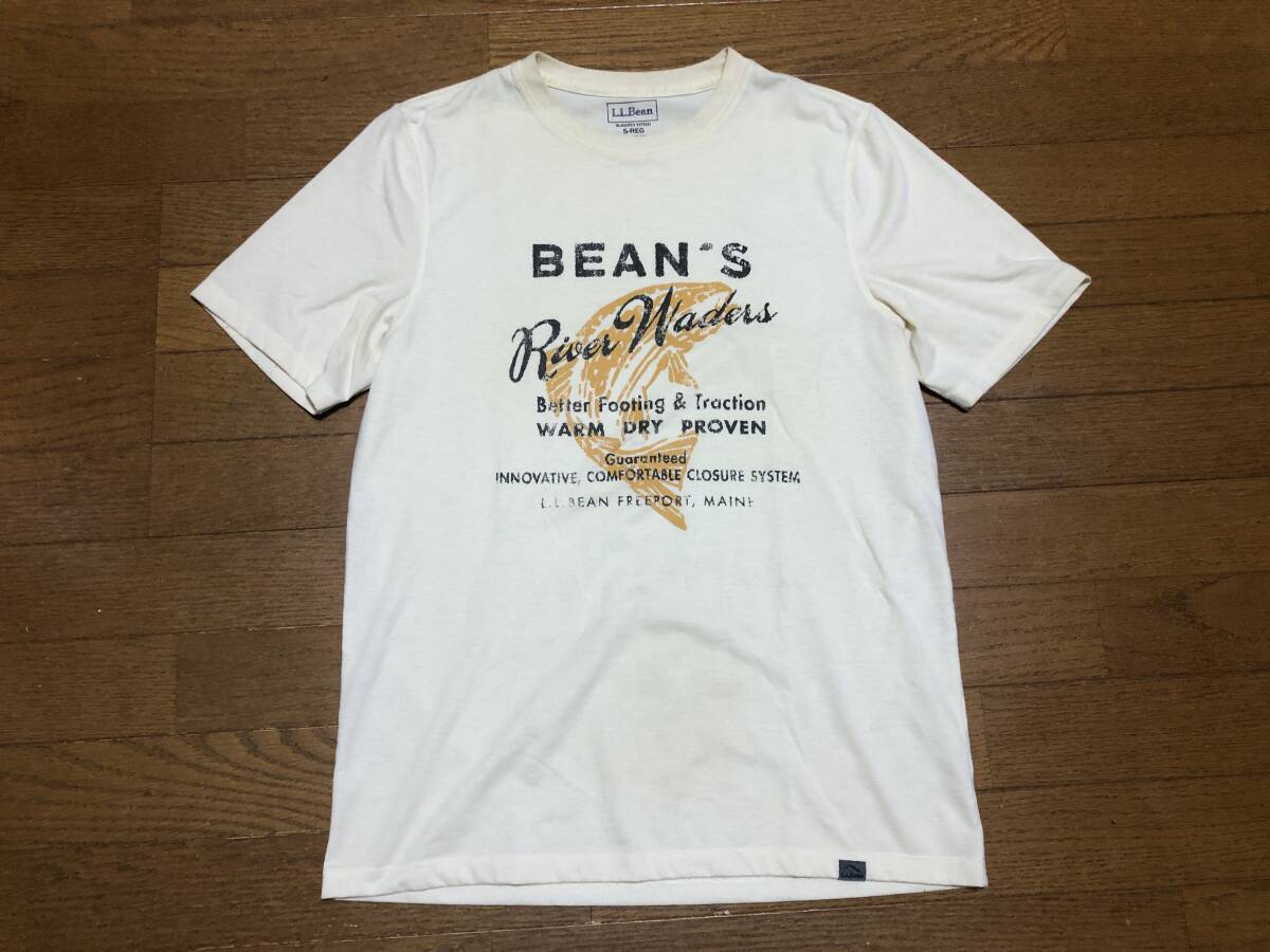 ★即決★L.L.Bean エルエルビーン★半袖フィッシングTシャツ★US Sサイズ(日本のM相当★ベージュ★トラウト釣り★ウェーダー★送料230円拍卖