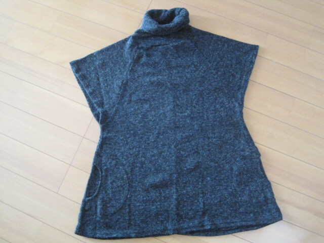 ■■【即決有】■サイドポケット付タートル半袖ニットチュニック★M♪■■拍卖