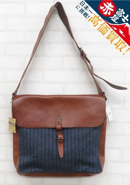 1B7284/未使用品 RRL Canvas Leather 2way shoulder Bag ショルダーバッグ拍卖