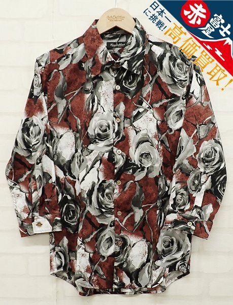 9T4922【クリックポスト対応】未使用品 トルネードマート ライトニングフラワープリントシャツ TORNADO MART拍卖