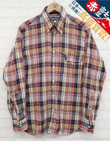 9T4620【クリックポスト対応】INDIVIDUALIZED SHIRTS BDチェックシャツ USA製 インディビジュアライズドシャツ拍卖