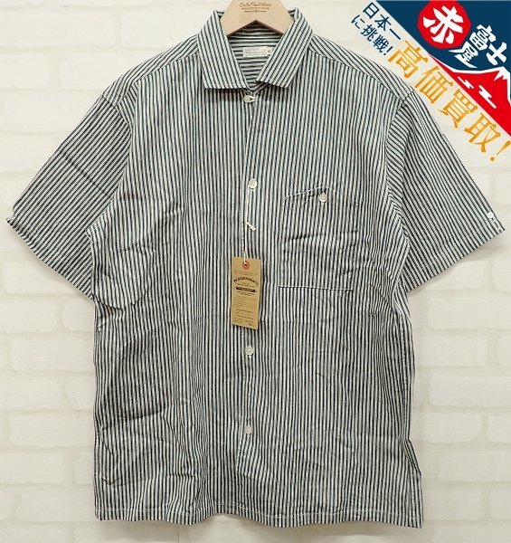 9T5233/未使用品 WAREHOUSE DUCK DIGGER WH3091 ストライプオープンカラーシャツ ウエアハウス ダックディガー拍卖