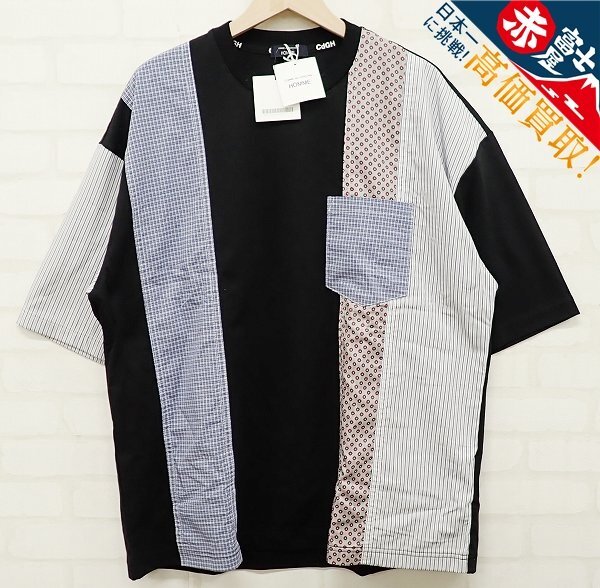 9T4891/未使用品 COMME des GARCONS HOMME 25ss 綿天竺×多素材MIX Tシャツ コムデギャルソンオム拍卖