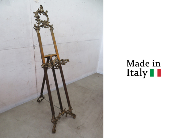■P548■美品■ロココ調■イタリア製■真鍮■イーゼル■エレガント■ヨーロピアン■クラシック■看板立て■インテリア■ラグジュアリー■拍卖