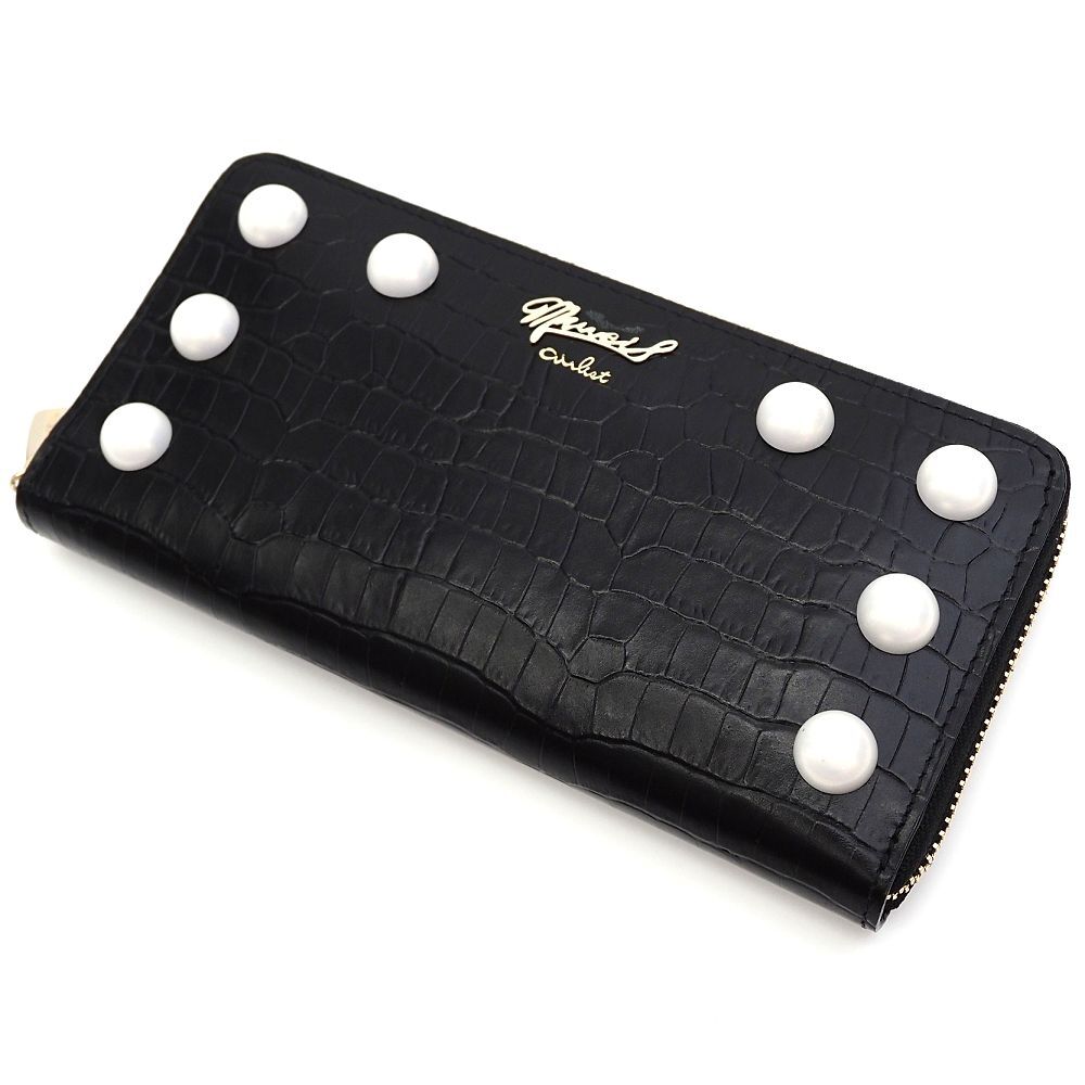 G0683S 未使用品 MUVEIL/ラウンドジップ レザーウォレット 長財布 ブラック ミュベール レディース拍卖