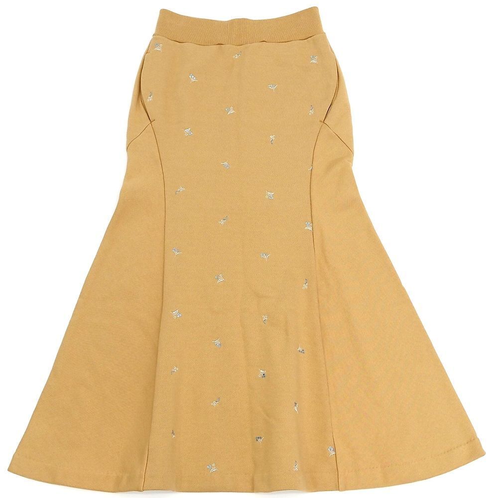 G06107 新品 22AW Mame Kurogouchi/Floral Motif Embroidered Sweater Skirt スウェット スカート【サイズ:1】ベージュ マメクロゴウチ 拍卖