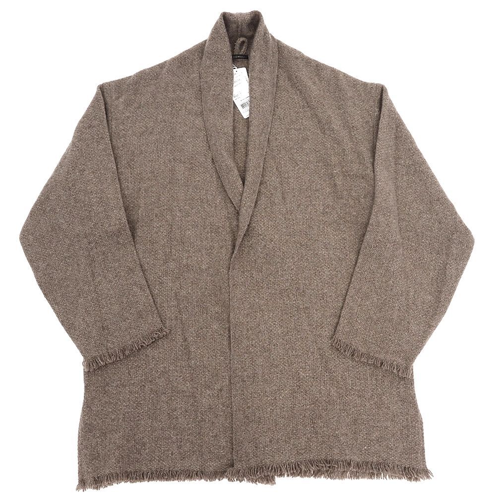 E06575 未使用品 COMOLI×Norlha Nomad Nets ヤクウールストールジャケット【サイズ:FREE】ブラウングレー 定価97900円 コモリ ノラ拍卖